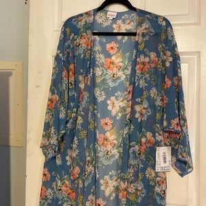 LuLaRoe Shirley XL NWT blue floral Cover-up